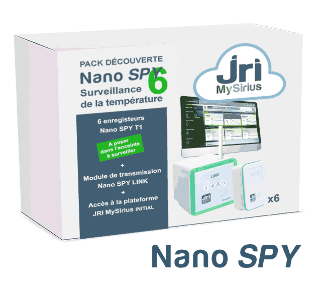 Pack nano spy surveillance de la température dans 6 enceintes froides : JRI- corp